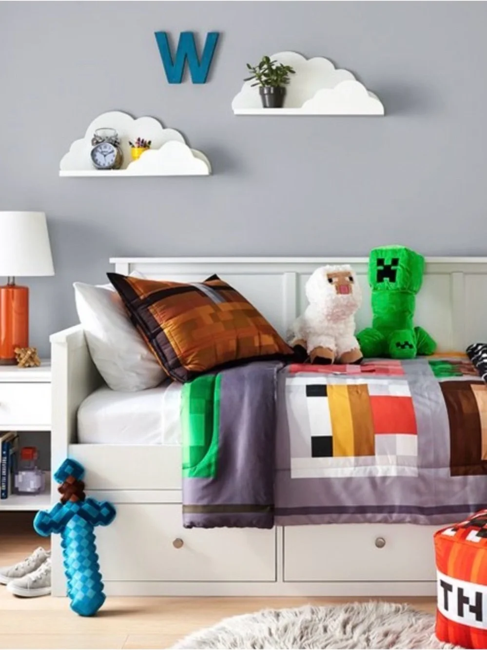 Pillowfort White Cloud Decorative Floating Kids Wall Shelf (Appx 10”x24”) NWT